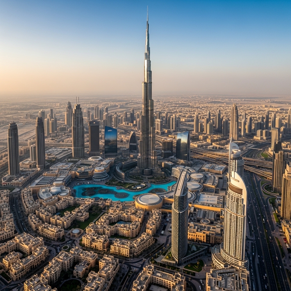 Dubai skyline with Burj Khalifa