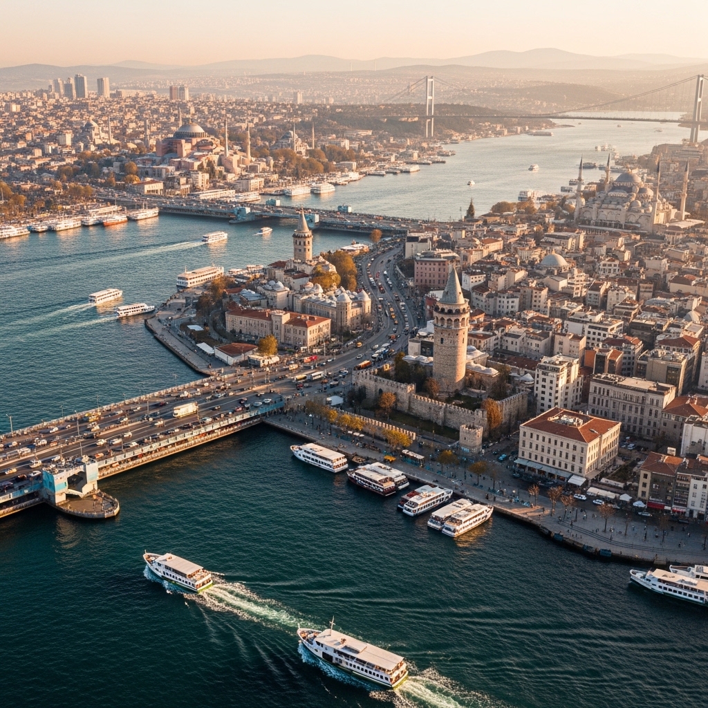 Istanbul landmarks aerial view